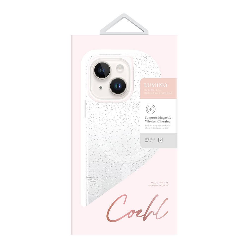 iPhone 14/13 Kılıf M-safe Şarj Özellikli Simli Arka Yüzey Coehl Lumino Kılıf