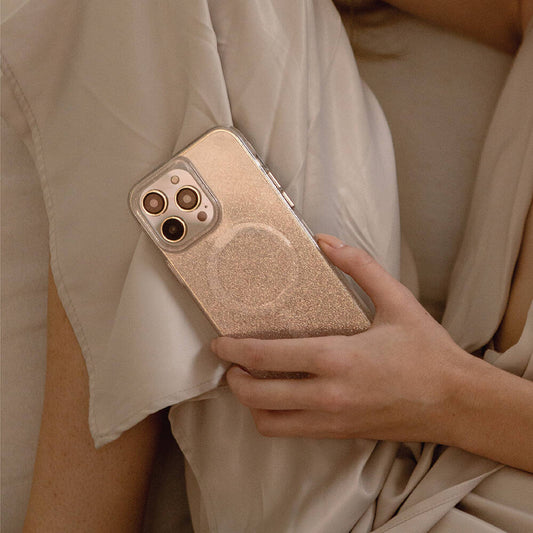 iPhone 14 Pro Max Kılıf M-safe Şarj Özellikli Simli Arka Yüzey Coehl Lumino Kılıf