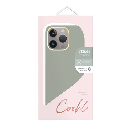 iPhone 15 Pro Kılıf M-safe Şarj Özellikli Soft Pürüzsüz Yüzey Askı İpli Coehl Creme Kılıf