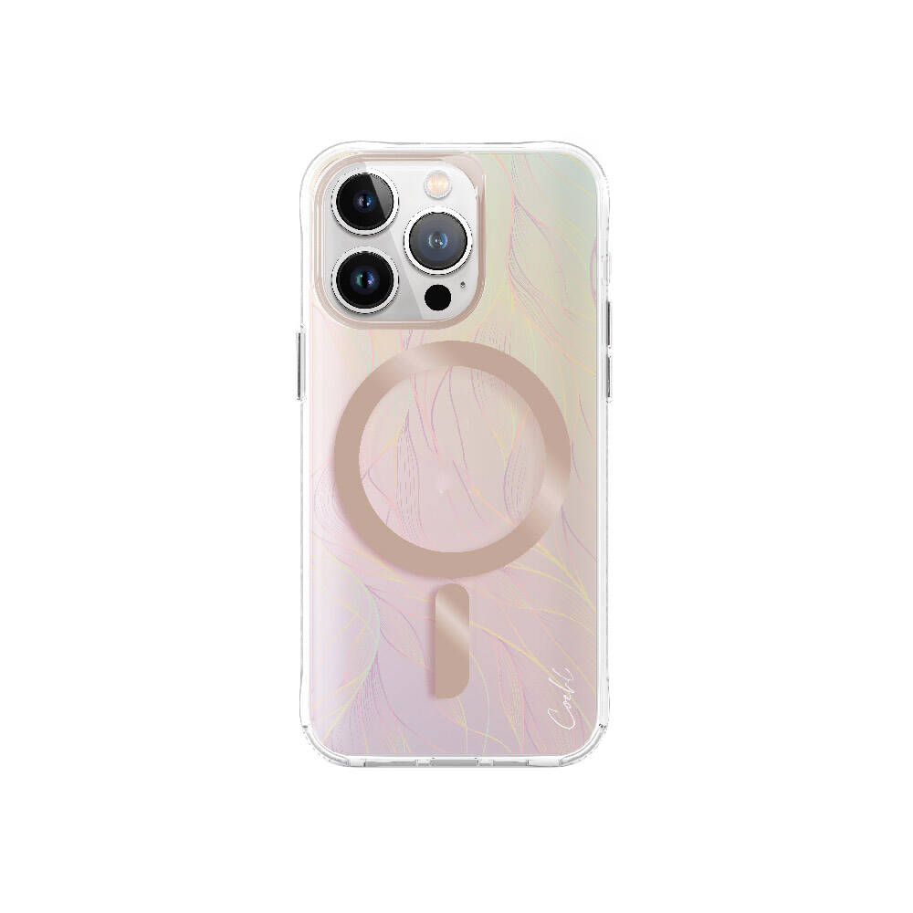 iPhone 15 Pro Kılıf M-safe Şarj Özellikli Yaprak Desenli Coehl Willow Kılıf
