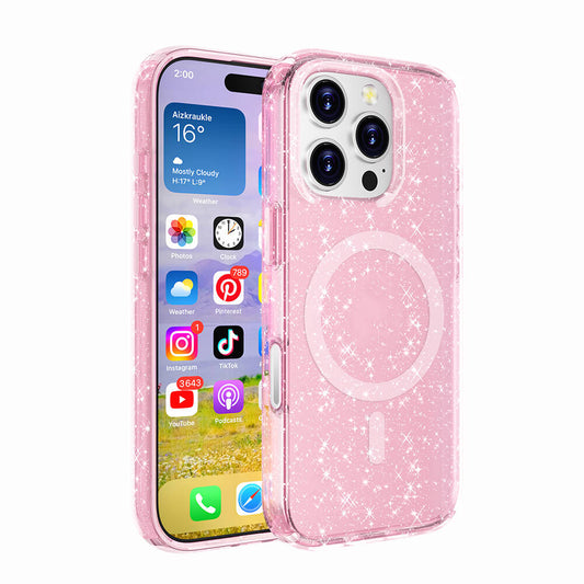 iPhone 16 Pro Uyumlu Simli Magsafe Özellikli Star Kılıf