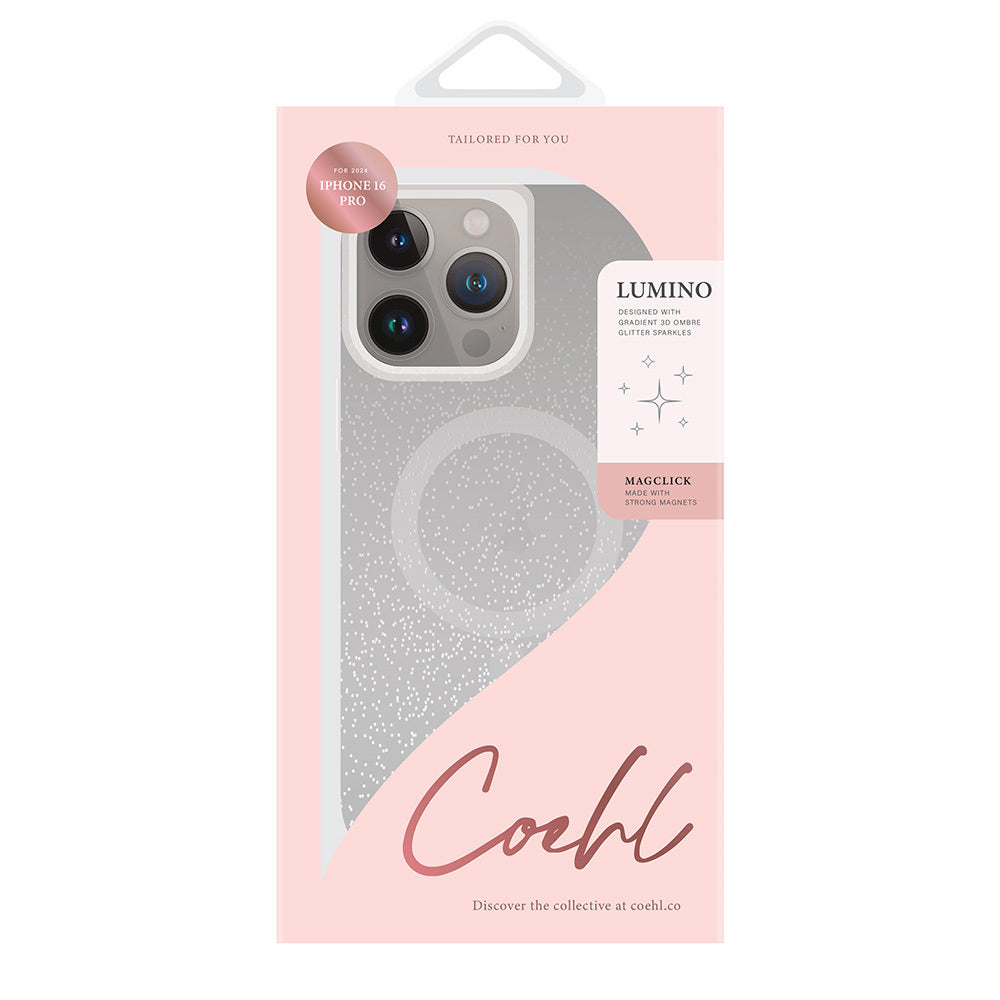 iPhone 16 Pro Max Kılıf M-safe Şarj Özellikli Simli Arka Yüzey Askı Aparatlı Coehl Lumino Kılıf