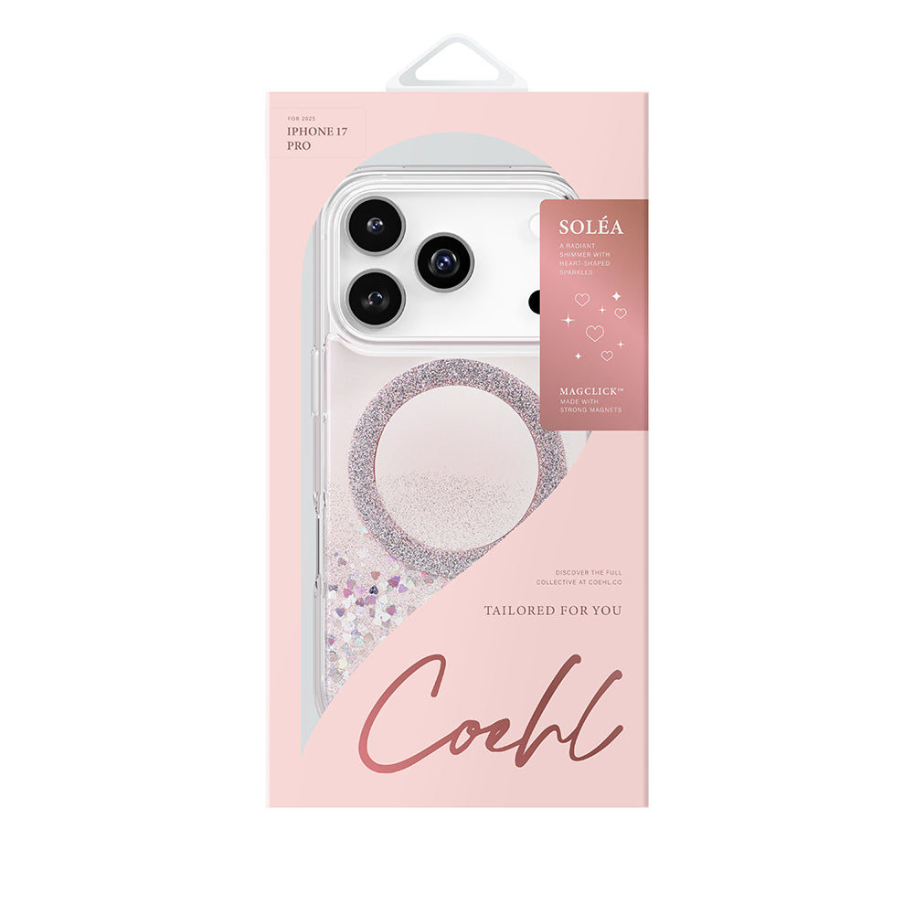 iPhone 17 Pro Kılıf M-safe Şarj Özellikli Parlak Halkalı Coehl Solea Kılıf