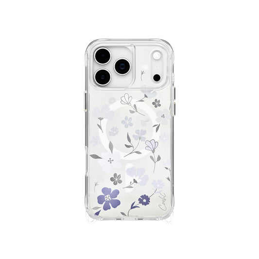 iPhone 17 Pro Max Kılıf M-safe Şarj Özellikli Şeffaf Arka Yüzey Çiçekli Coehl Amara Kılıf