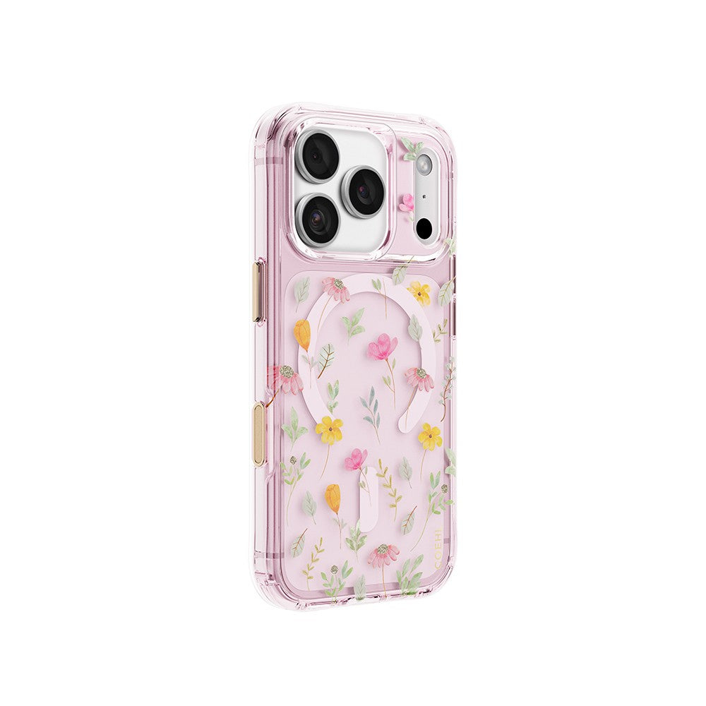 iPhone 18 Pro Kılıf M-safe Şarj Özellikli Çiçekli Tasarım Coehl Evie Serisi Kılıf